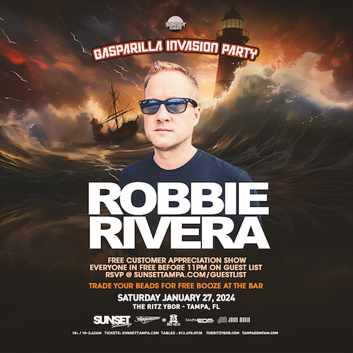 Robbie Rivera edm concert free tickets Gasparilla Gaspy Parade Pirates Tampa Ybor City
