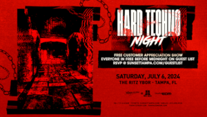 Hard Techno Night free customer appreciation show Tampa Ybor City edm dj