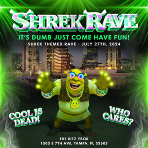 Shrek Rave Tampa themed party Ybor City