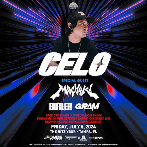 CELO MVCHAKI Tampa Pound Friday dj edm concert tickets free Tampa Ybor City