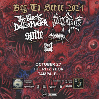 The Black Dahlia Murder Dying Fetus Spite AngelMaker Vomit Forth metal bands concert tickets Beg To Serve Tour Tampa Ybor City