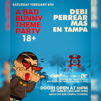 Bad Bunny Latin trap reggaeton music dance party theme ticket concert live Tampa Ybor City