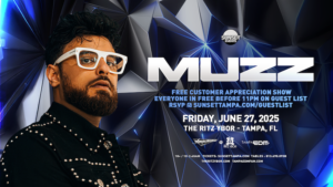 MUZZ dj edm free customer appreciation show tour Tampa Ybor City